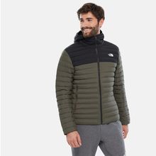 The North Face Stretch Down Man's Hoodie Green Black Lowest Price